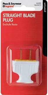 Pass & Seymour 48643WBPCC10 Thermoplastic Flat Plug, 125V, 15-Amp, White