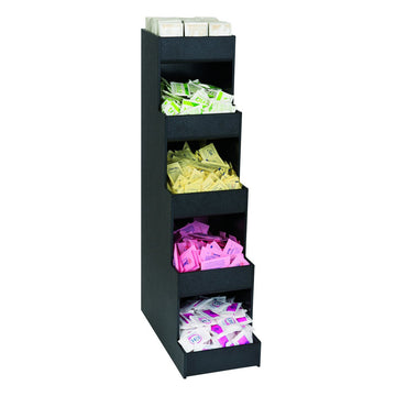 Five Section Compartmen Countertop by DISPENSE-RITE – Polystyrene, Black, Model CTVH-5BT