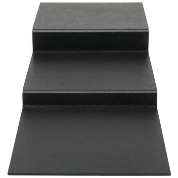 Deli Riser 3-Step Flat Black ABS Riser - 12" L x 29 3/4 W x 4 1/4 H by HUBERT – Plastic, Black, Model AR3SB