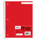 Spiral Notebooks by Mead – True, Black, Pack of 6, Model 73063