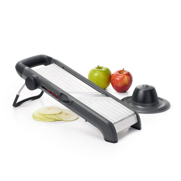 Good Grips Chef's Mandoline Slicer 2. by OXO – Chef's Mandoline, 1.0 liters, Alloy Steel, Black & Steel, Model 11264100