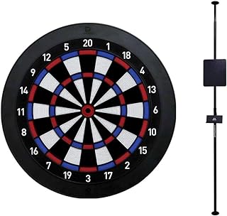 DARTSLIVE Home Dartboard + Dartboard Stand Home Set, Pole Stand, Black, Soft Dartboard Set, Home Darts Set