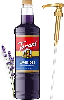 Torani Lavender Syrup 1L with Pump Floral Flavoring for Coffee & Cocktails