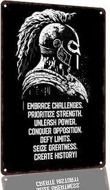 Spartan Warrior Motivational Quotes 8 x 12 Inch Aluminum Metal Sign