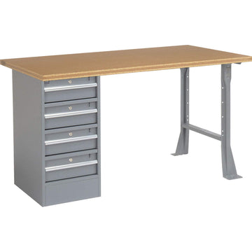 60" W x 30" D Workbench by Global Industrial – 30"L x 60"W x 33.5"H, Steel, Gray, Model 300743