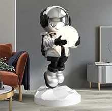 31.5inAstronaut Statue, Spaceman Sculpture, Home Decor Sculpture, Cool Metal mask Decoration, Large Spaceman Figurine Decoration