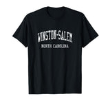 Winston-Salem NC J05 Vintage Athletic Sports Design T-Shirt by Winston-Salem North Carolina T-shirts & Tees – Black, Model 2A6NZXKCDY6