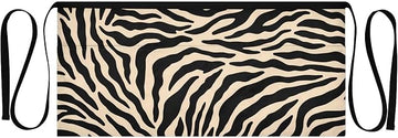 Zebra Pattern Waist Apron with 3 Pockets Waiter Server Short Aprons 25.2x11.8 Inch Stain Resistant Apron for Kitchen Garden Restaurant 1 Pack