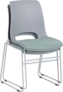 Learniture Graduate Sled Base Office Guest Side Chair - Padded 18" H - for Training, Conference and Meeting Rooms and Waiting Areas (Set of 2)