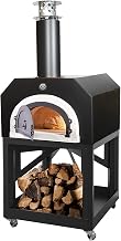 Chicago Brick Oven Wood-Burning Mobile Outdoor Pizza Oven, CBO-750 Mobile Oven with Solar Black Hood