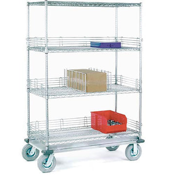 Chrome Wire Shelf Truck by Nexel – 37.8"L x 24"W x 70"H, 12-Gauge Steel, Chrome, Model 168233