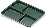 Carlisle FoodService Products Right Hand 4-Compartment Cafeteria / Fast Food Tray, 8.5" x 11", Forest Green
