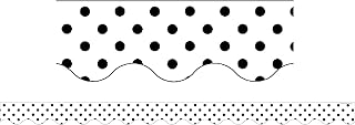 Teacher Created Resources Black Polka Dots on White Scalloped Border Trim (5593)