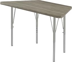 Correll 24x48 Top Bar Stool/Standing Trapezoid Activity Table in Driftwood