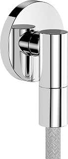 hansgrohe FixFit Fine S - Shower Hose Connection, Universal Wall Connection with Backflow Preventer, Wall Connection Elbow, Chrome, 28882000