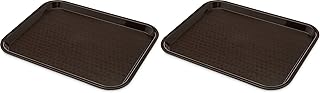 Carlisle FoodService Products Café Standard Cafeteria/Fast Food Tray, 11" x 14", Dark Brown (Pack of 2)
