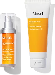 Murad Bright & Beautiful Combo - Rapid Dark Spot Correcting Serum and Essential-C Facial Cleanser with Tranexamic and Glycolic Acids for Brighter Youthful Glow, Set of 2