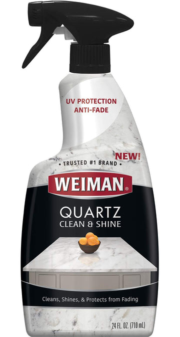 Quartz Countertop Cleaner and Polish - 24 Ounce - Clean and Shine Your Quartz Countertops Islands and Stone Surfaces with Ultra Violet Protection by Weiman – 1 Count (Pack of 1)