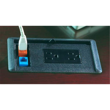 Brighton Series Optional Power Module with 6' Cord by Mayline – Wood, gray, Model SPM