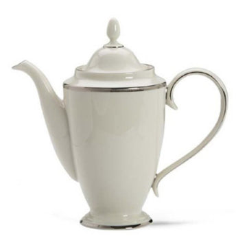 Tuxedo Platinum Coffeepot by Lenox – 48 Ounces, China, Ivory, Model 6046676