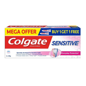 Sensitive Everyday Protection Anticavity Toothpaste - 160gm (Twin Pack) by Colgate – 5.6 Ounce (Pack of 1), Pack of 2, Model 61022556
