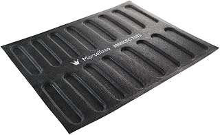 Martellato 30MICRO11 ("I Microperforati") Silicone-Fiberglass Eclair Mold with 16 Cavities, Each 4.72 Inch x 0.98 Inch x 0.24 Inch High - Pack of 2