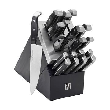 International Statement 20 Piece Black Self-Sharpening Knife Block Set by HENCKELS – 20 pc, stainless steel, Black, Pack of 20, Model 1020158