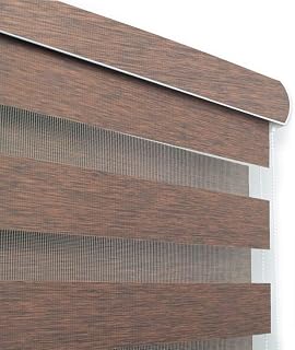 Zebra Roller Shades Linen-Like, Custom Size, Dual Layer Blinds