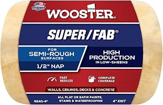 Wooster Brush R240-4 Super/Fab Roller Cover, 1/2-Inch Nap, 4-Inch