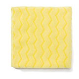 Rubbermaid Commercial FGQ61000YL00 12-Piece/Carton 16 in. x 16 in. Microfiber Reusable Cleaning Cloths - Yellow
