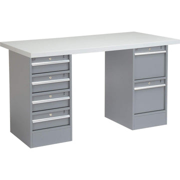 72" W x 30" D Workbench by Global Industrial – 30"L x 72"W x 33.63"H, Steel, Gray, Model 319048