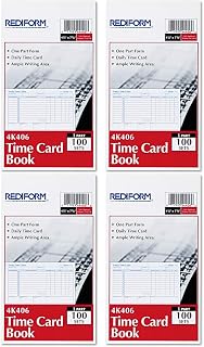 Rediform Time Card Pad, Daily, 2-Sided, Manila, 4.25 x 7 Inches, 100 Cards (4K406), 4 Packs