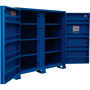 Heavy Duty Job Site Storage Cabinet with 2 Doors by Global Industrial – Alloy Steel, Blue, Model DB310