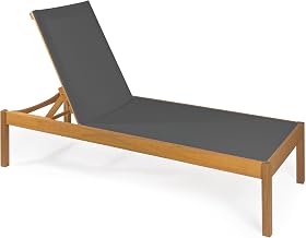 JONATHAN Y Lagunan 26.38" x 77.56" Acacia 4-Position Chair, Dark Gray