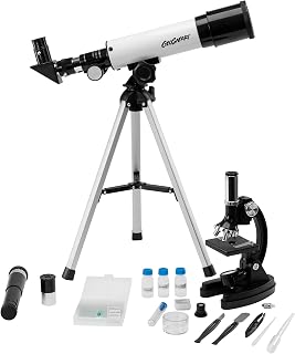 Educational Insights GeoSafari Telescope & Microscope Set - Science Kit with Refractor Telescope and Microscope for Kids, Includes Prepared Slides, Discovery Toys, Science Gifts for Kids 8-12