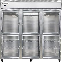 3F-SS-GD-HD Three Section Reach In Glass Door Freezer, Full Stainless & Half-Height Doors