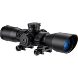 Compact 4x32 Rifle Scope with Red/Green Illuminated Mil-Dot Reticle by Barska – 4x32mm, Aluminum, Black, Model AC11876
