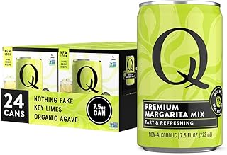Q MIXERS Q MARGARITA MIX with Real Key Limes & Organic Agave - Ideal for Cocktails & Mocktails - Real Ingredients & Perfectly Balanced | 80 Calories per Serving | 7.5 Fl Oz Cans (Pack of 24)