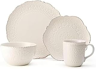 Pfaltzgraff Chateau Cream 16-Piece Stoneware Dinnerware Set, Service for 4, Off White