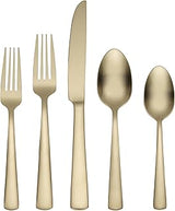 Oneida Aptitude Champagne Satin 20-Piece Silverware Set for 4, Flatware | satin finish, dishwasher safe | includes knives, forks, and spoons | cutlery set for kitchen and dining