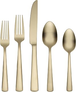 Oneida Aptitude Champagne Satin 20-Piece Silverware Set for 4, Flatware | satin finish, dishwasher safe | includes knives, forks, and spoons | cutlery set for kitchen and dining