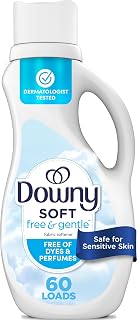 Downy Free & Gentle Liquid Fabric Softener, 44 fl oz, 60 Loads, Hypoallergenic, Sensitive Skin Friendly Fabric Conditioner Liquid