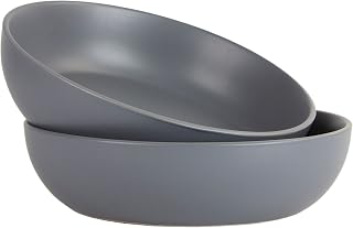 10 Strawberry Street Wazee Matte 9"/48oz Serving Bowl, Set of 2, Charcoal