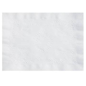 Hoffmaster anniversary embossed placemats, 10 x 14, white, 1,000/carton