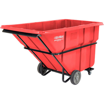 Extra Heavy Duty Plastic Tilt Truck by Global Industrial – Plastic, Red, Model 800259RD