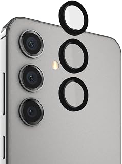 Pelican Samsung Galaxy S24 Plus Camera Lens Protector with Aluminum Rings - 9H Tempered Glass - Durable Anti-Scratch, Anti-Shatter, HD View with Night Shoot and Case Friendly, Easy to Install - Black