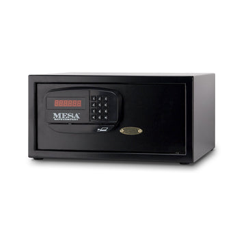 Mesa Safe Hotel Safe by Mesa Safe Co. – 1.2 cu. ft., 1.2 cubic_feet, 15 ga. Steel, Black, Model MHRC916E-BLK