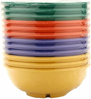 G.E.T. Enterprises Mix Pack of 4 Mardi Gras Colors 24 oz. Bowl, Break Resistant Dishwasher Safe Melamine Plastic, Mardi Gras Collection B-24-MIX (Pack of 12)