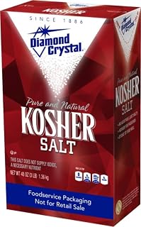 Diamond Crystal Kosher Salt – Full Flavor, No Additives - Pure and Natural Since 1886 (Restaurant Pack) - 3 Pound Box