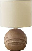 Monarch Specialties I 9793 Lighting, 15" H, Table Lamp, Brown Resin, Beige Shade, Contemporary, Modern